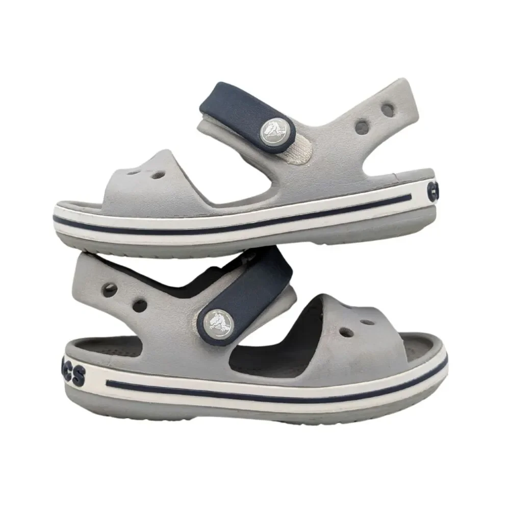 Crocs Kids Grey Navy Crocband Sandal Toddler 8